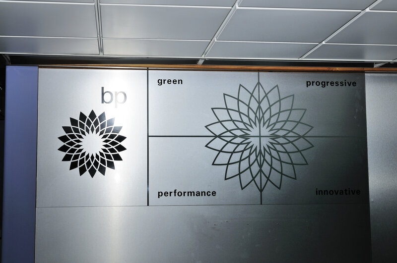 BP logo and values display