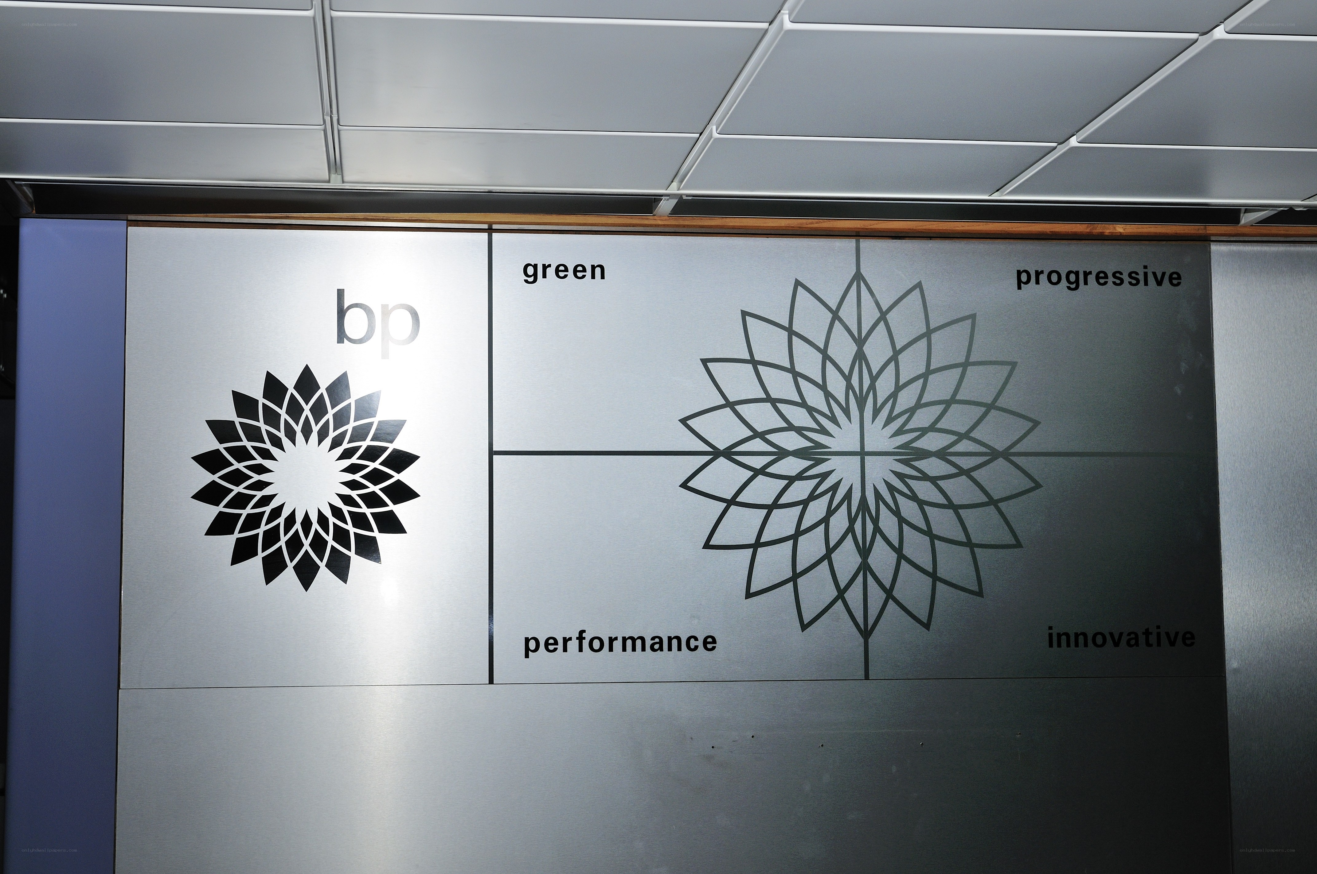 BP logo and values display
