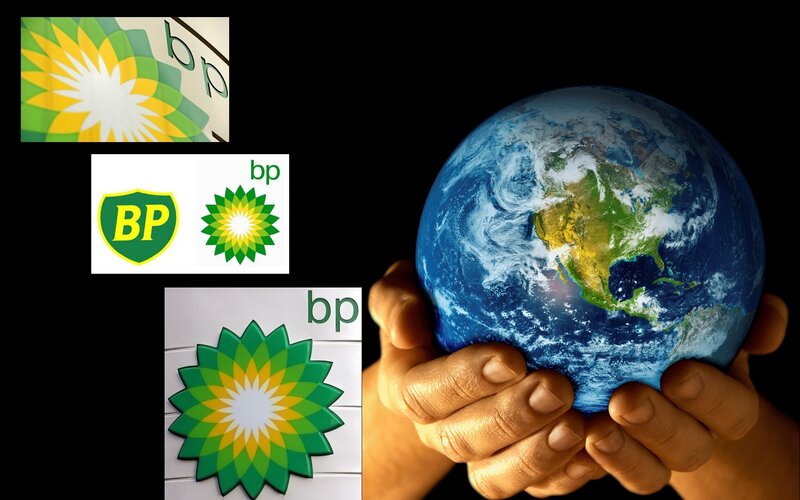 BP logos and Earth