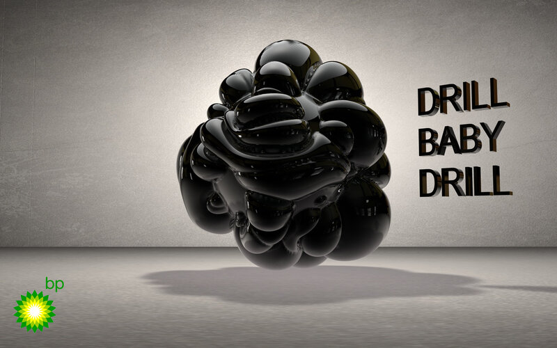 BP oil drop art