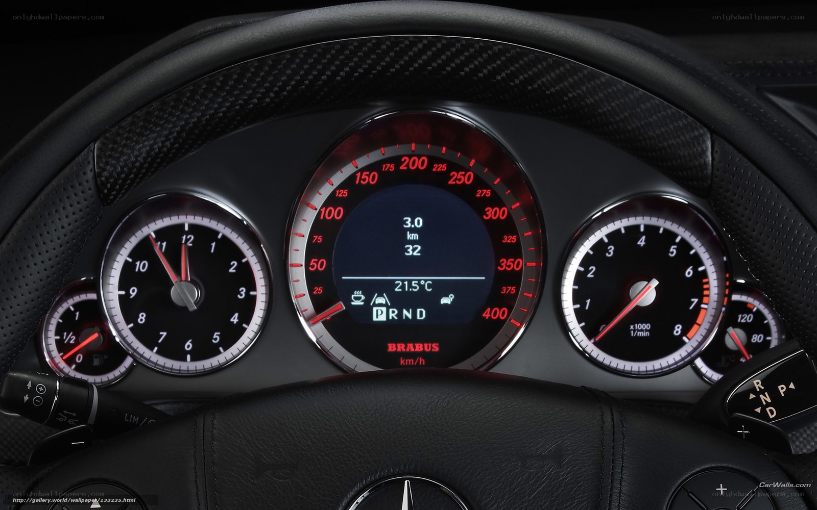 Brabus car dashboard close-up
