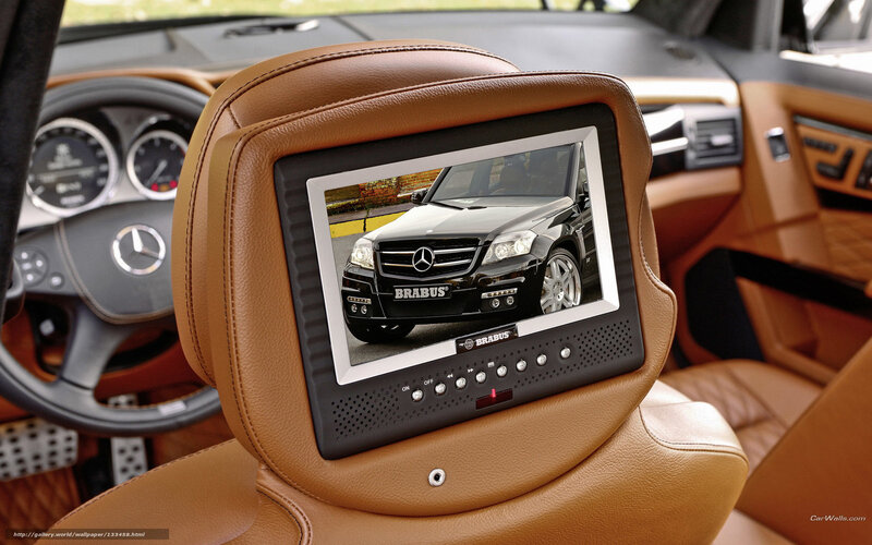 Brabus car interior with headrest monitor