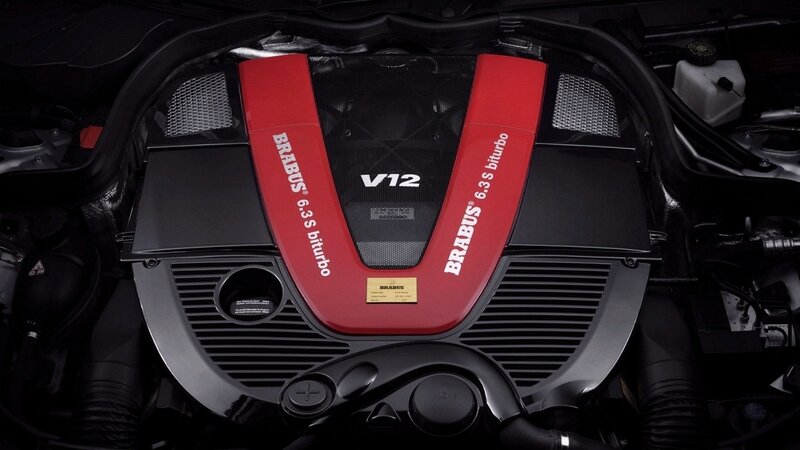 Brabus V12 Engine — Red, Dramatic, Photograph, Engine Cover