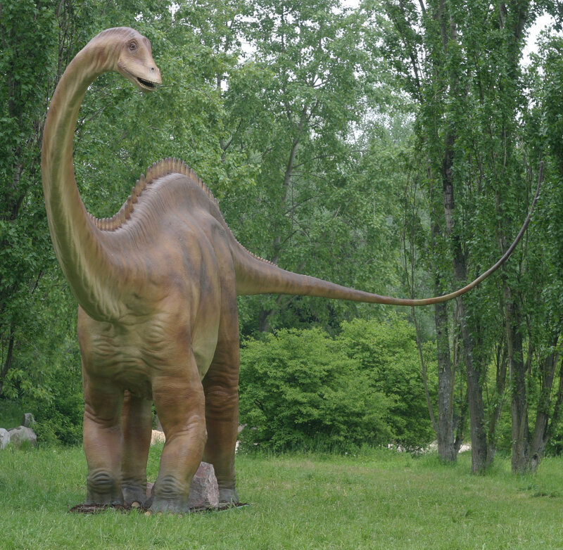 Brachiosaurus statue in park