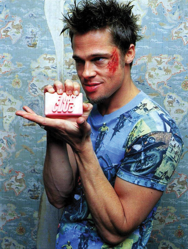 Brad Pitt holding Fight Club soap