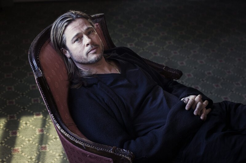 Brad Pitt in a vintage chair