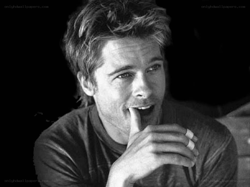 Brad Pitt in black and white