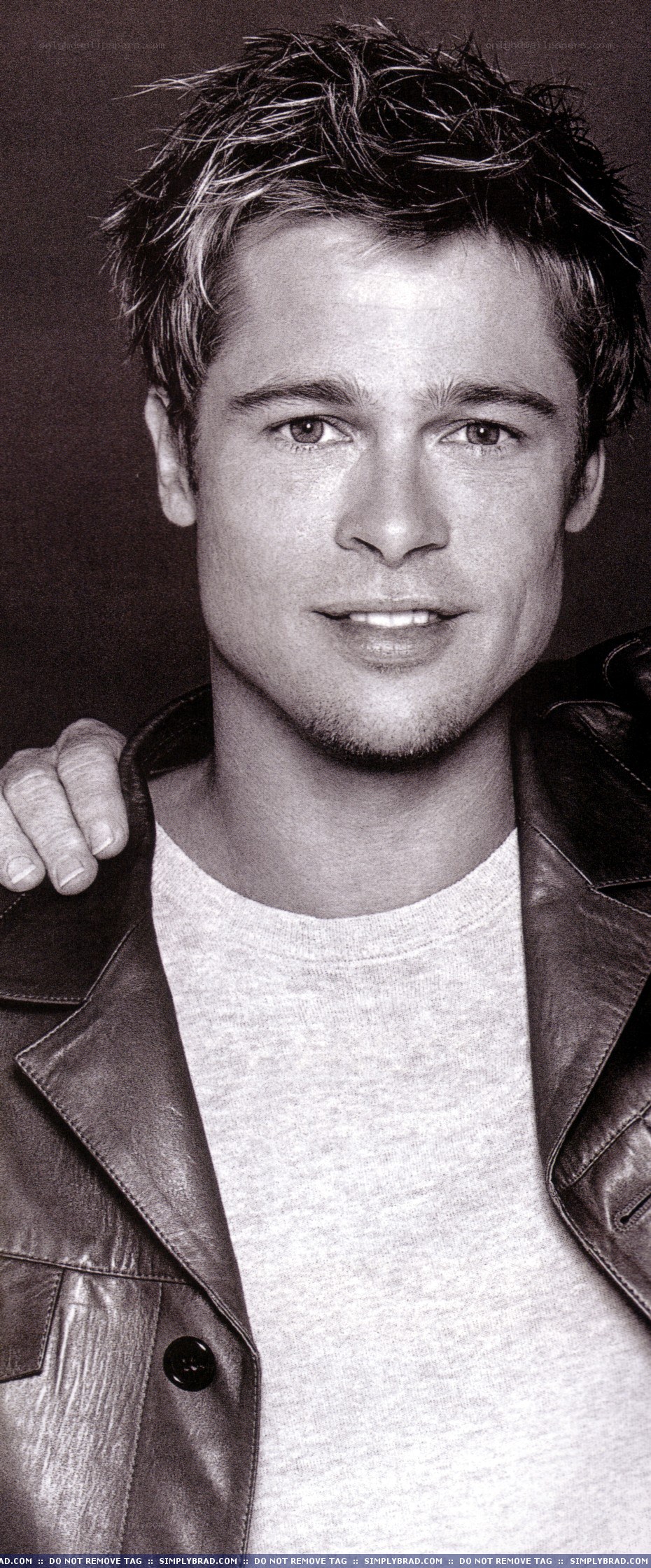Brad Pitt in leather jacket