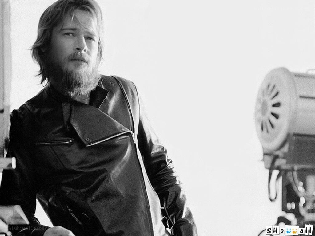 Brad Pitt in leather jacket