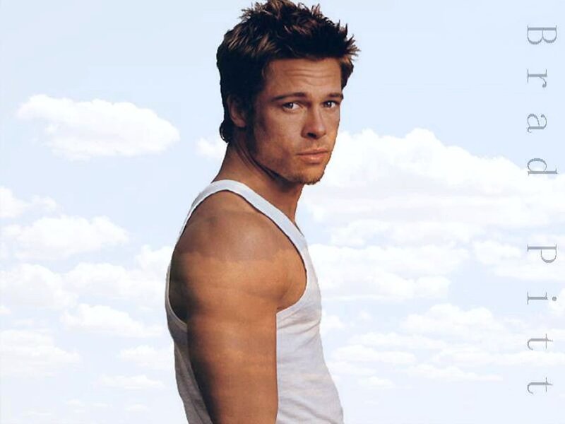Brad Pitt in white tank top