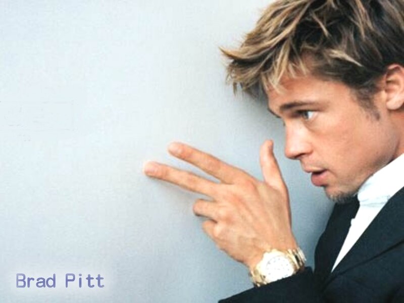 Brad Pitt making a gesture