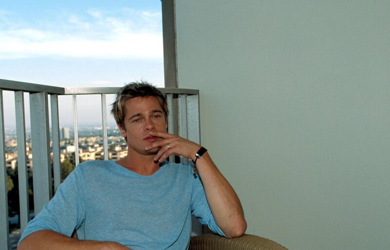 Brad Pitt on a balcony