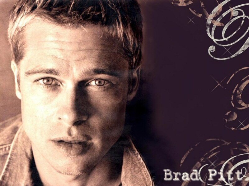 Brad Pitt Portrait — Brown