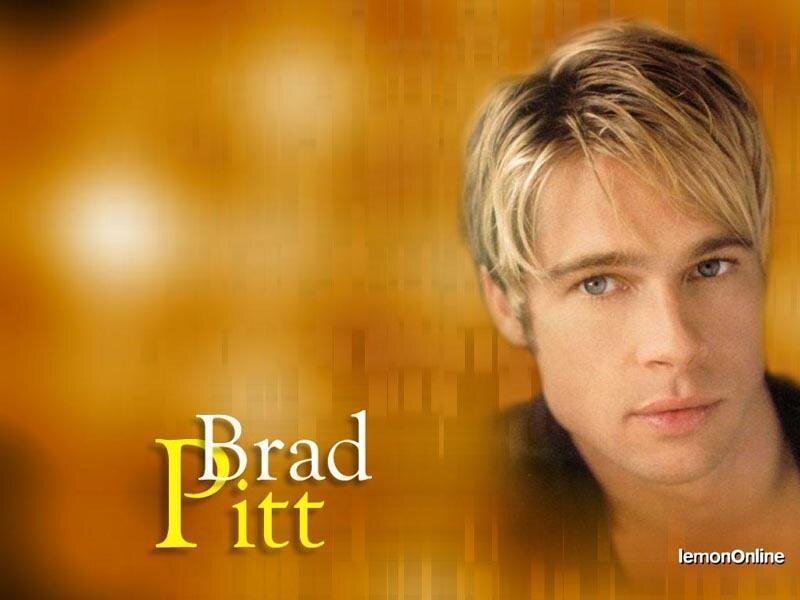 Brad Pitt Portrait — Yellow