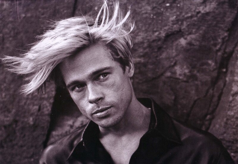 Brad Pitt with windswept hair