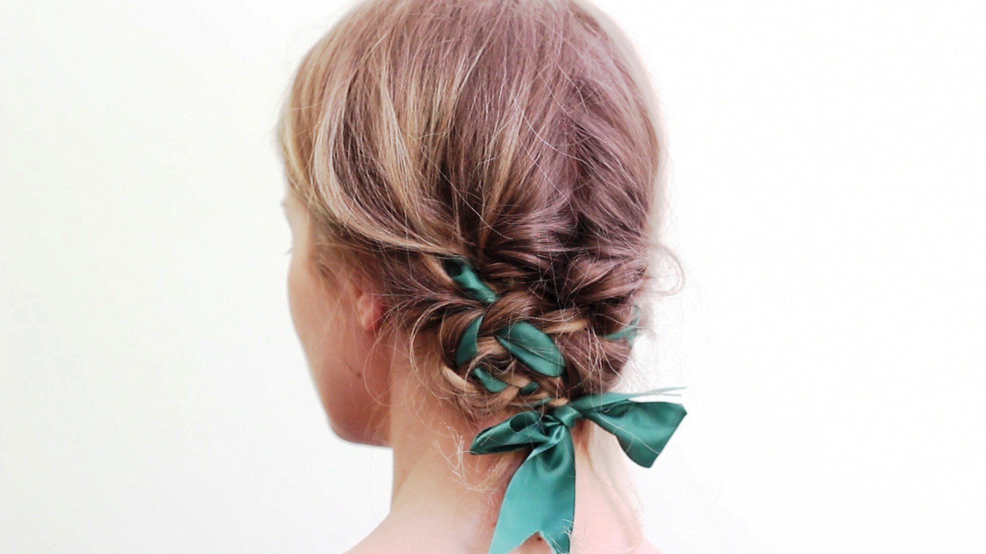 braided hairstyle with ribbon
