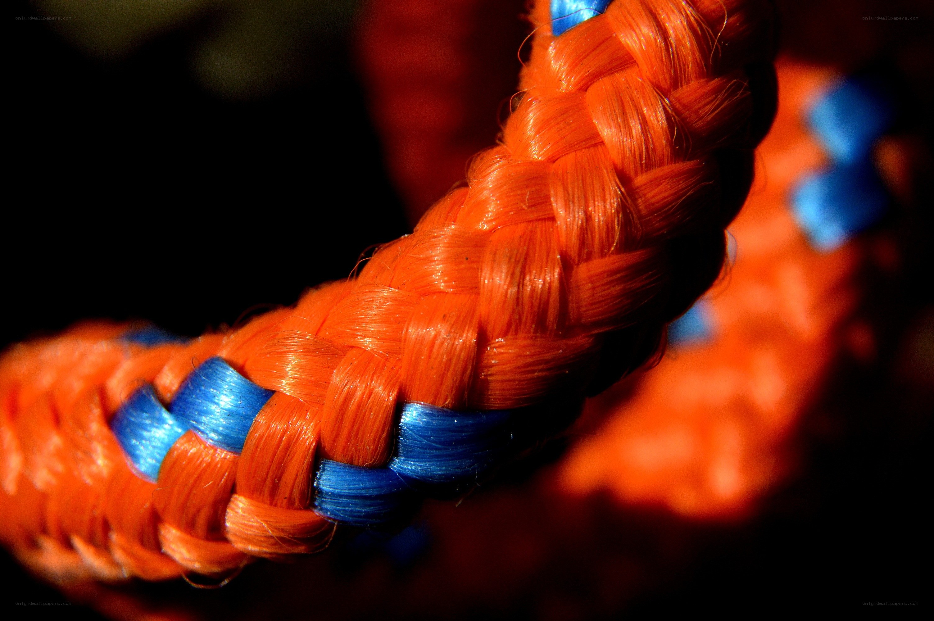braided orange and blue rope