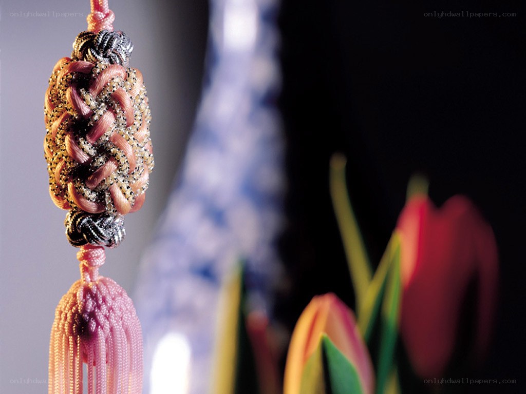 braided tassel with flowers