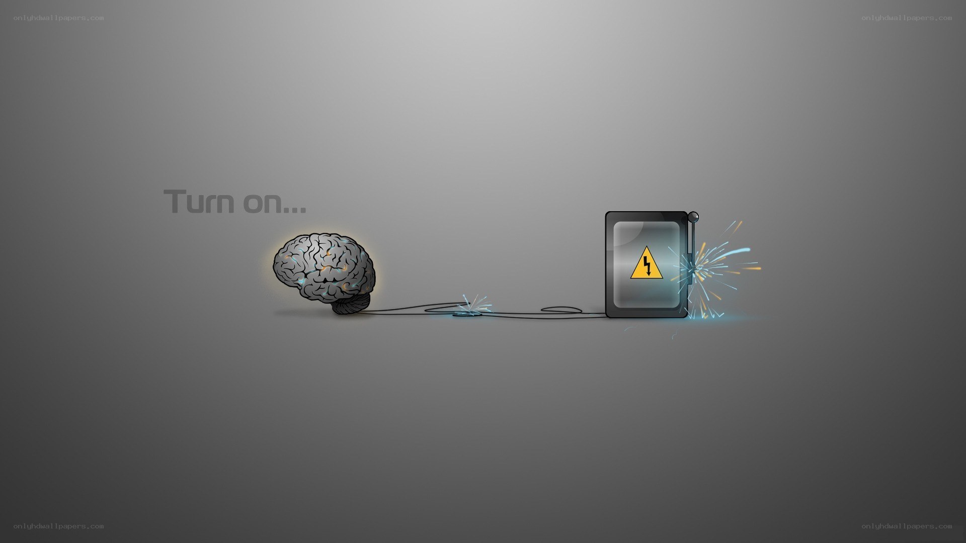 brain connected to power source