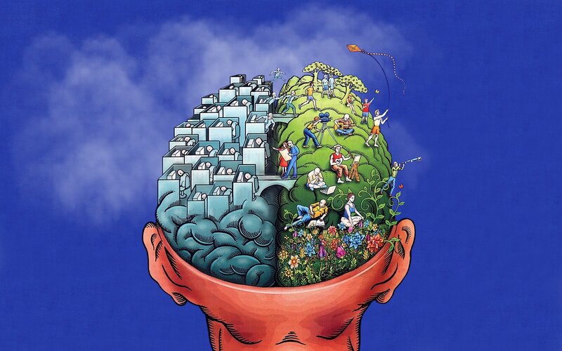 Brain Landscape Illustration