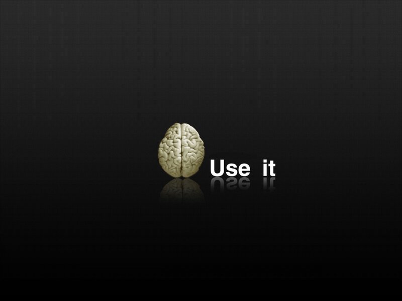 Brain Model on Black Surface — Minimalist, 3d Render, Text, Reflection