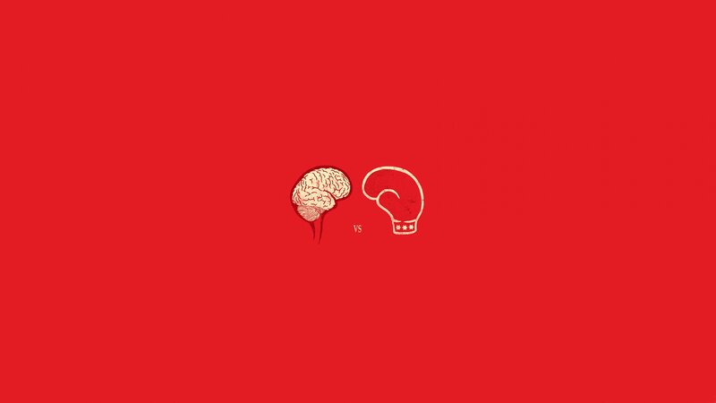 Brain Versus Boxing Glove — Red