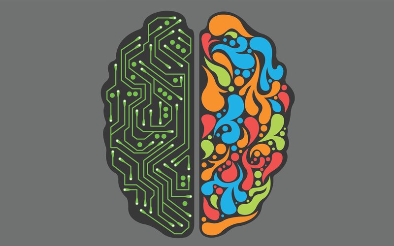 Brain with Circuit and Paint