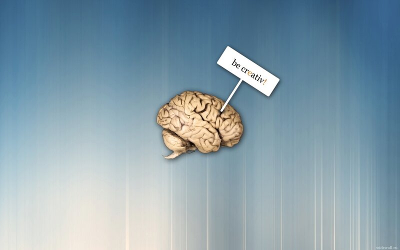 brain with creative sign