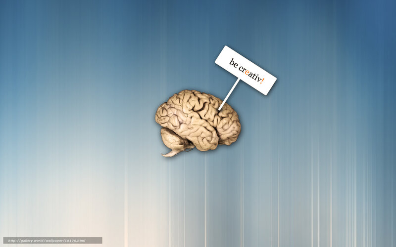 brain with creativity sign