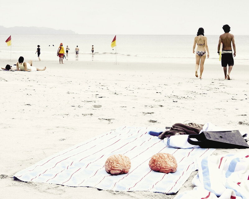 Brains on a beach towel