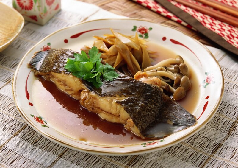 Braised fish with mushrooms
