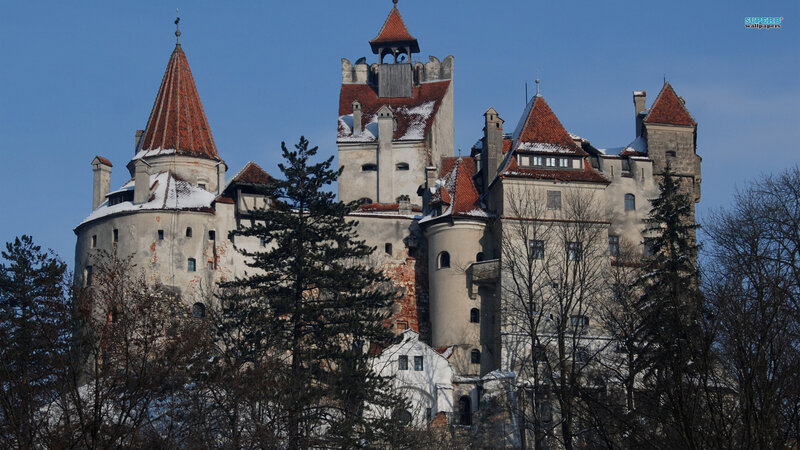 Bran Castle in Winter — Blue, Dramatic