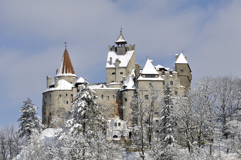 Bran Castle in Winter — White