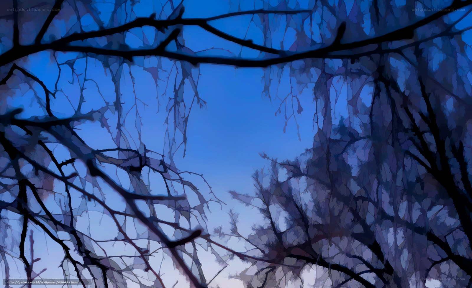 Branches against blue sky