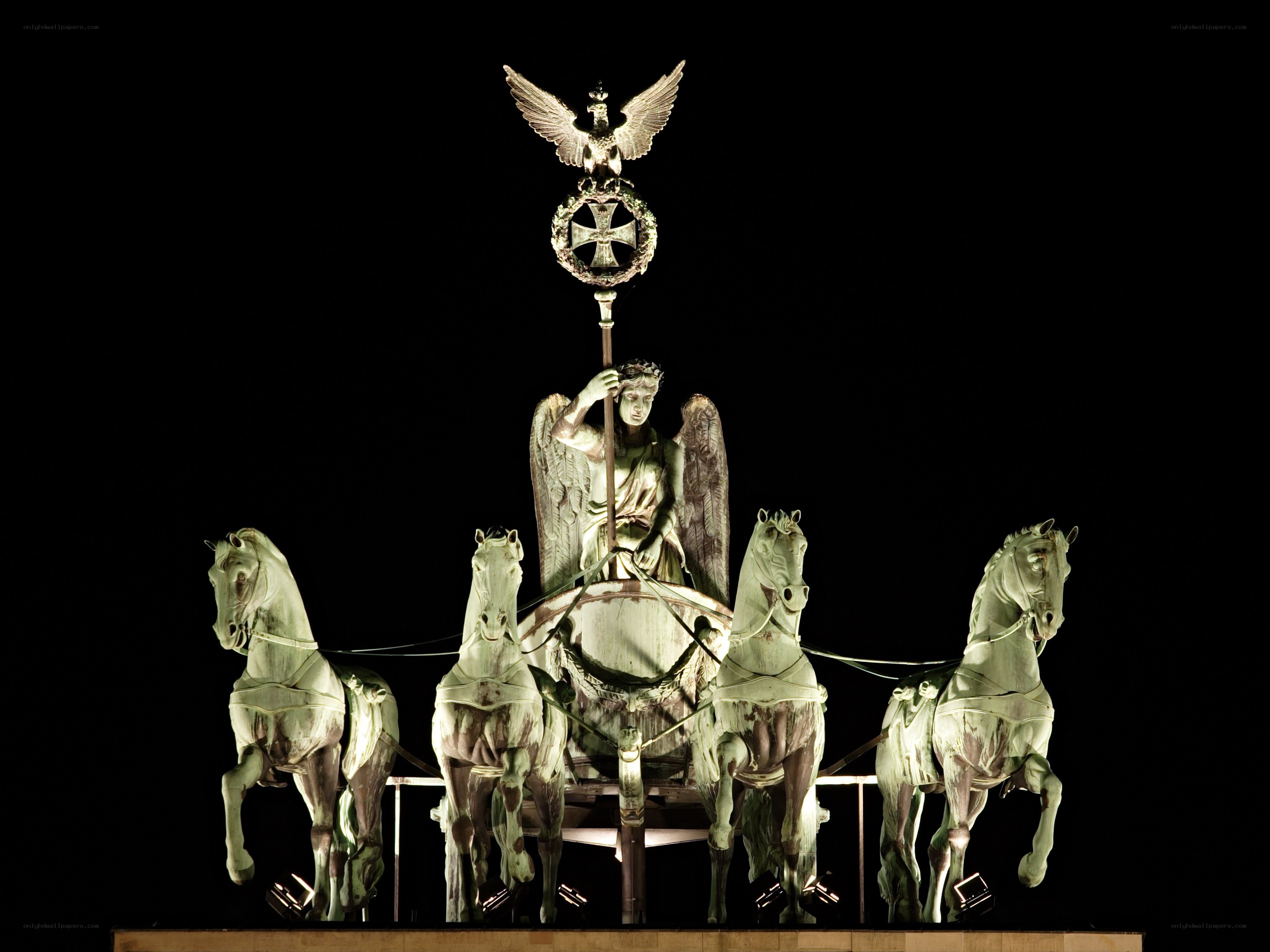 Brandenburg Gate Quadriga at night