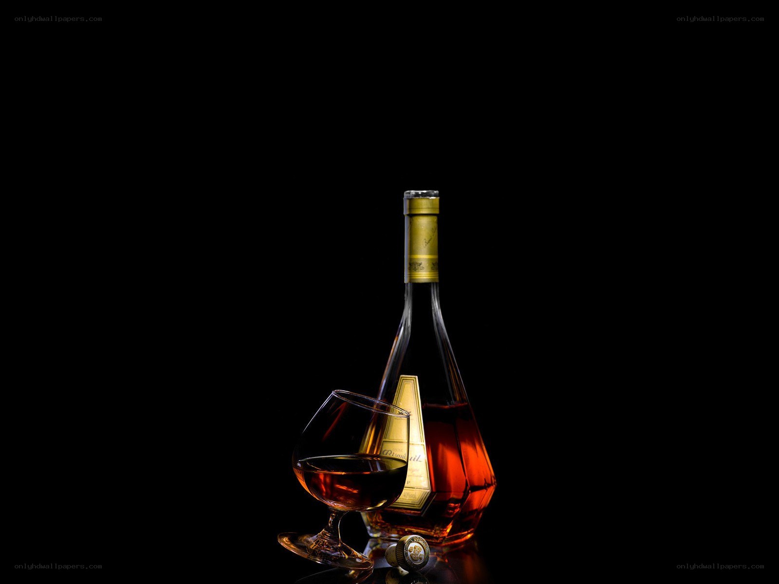 Brandy bottle and glass