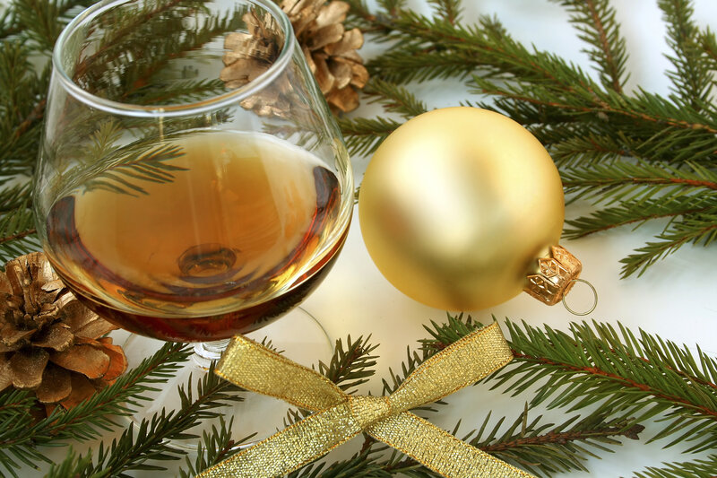 Brandy Glass with Ornaments