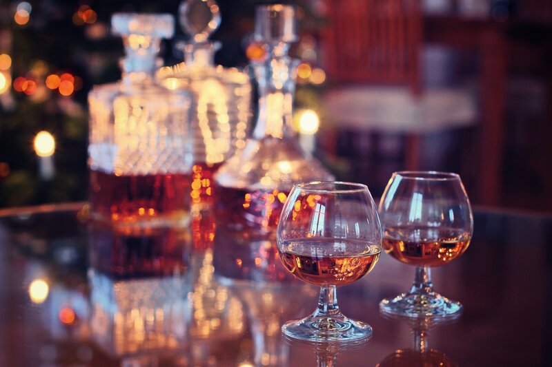 Brandy glasses and decanters