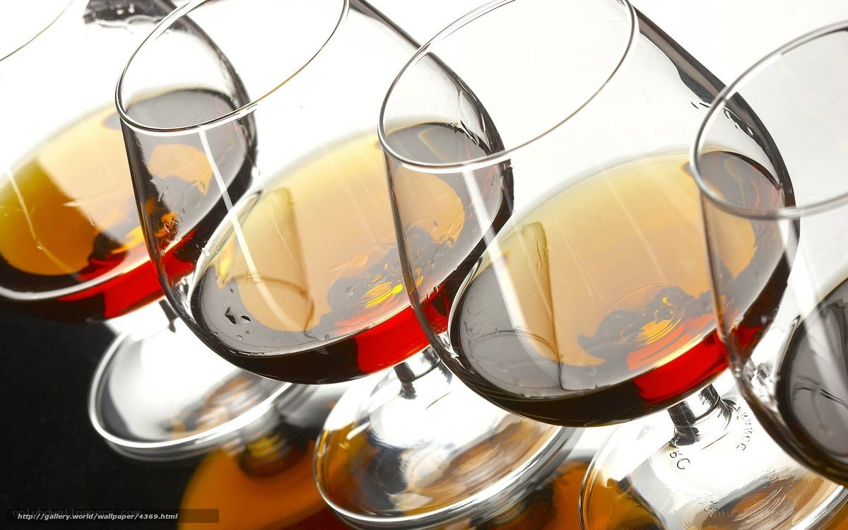 Brandy glasses in a row