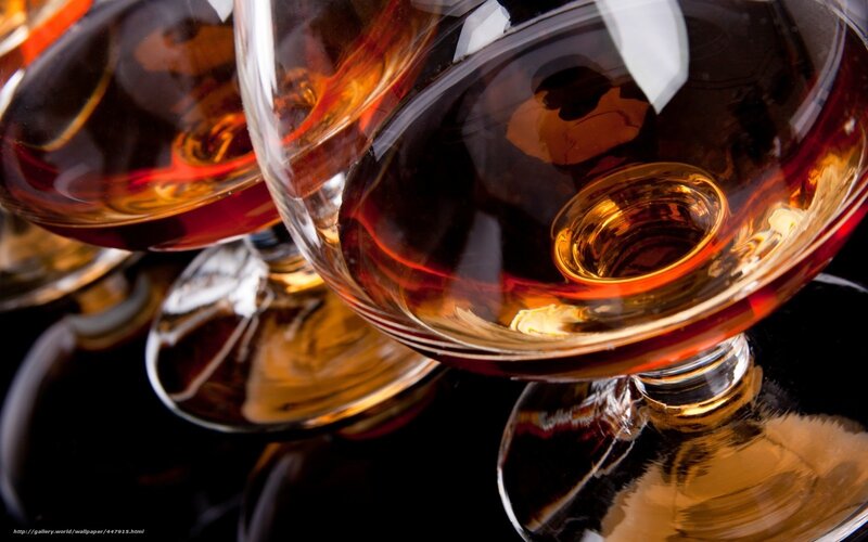 Brandy glasses in close-up