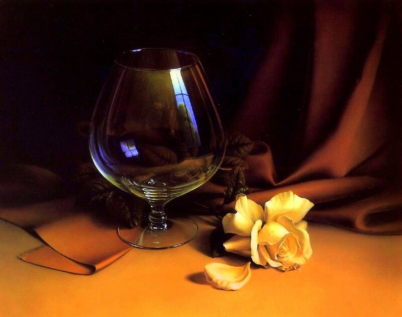 Brandy Snifter with Rose — Orange