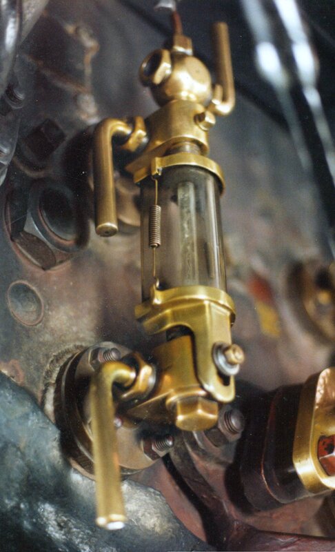 Brass fuel filter on engine