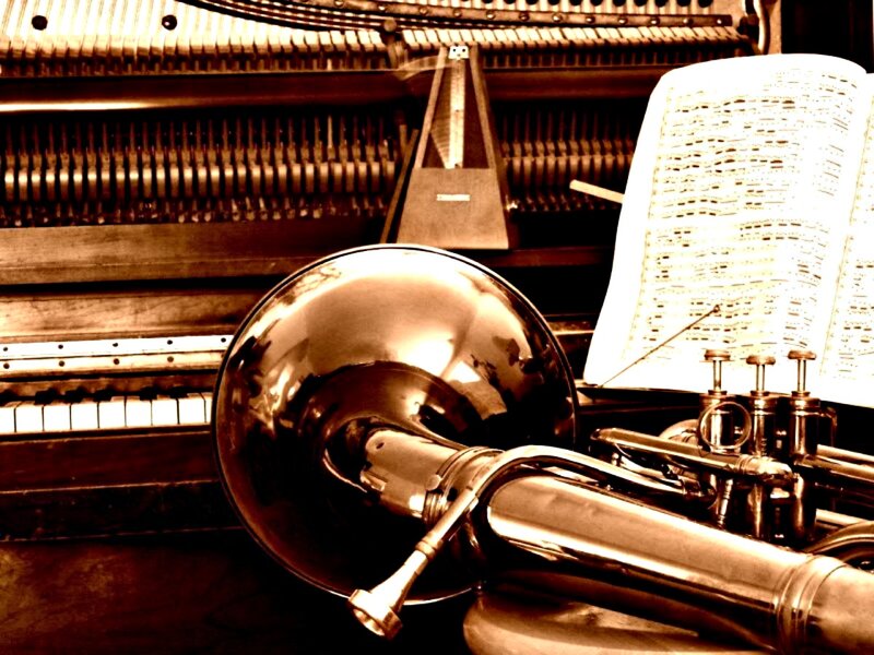 Brass Instruments on Piano