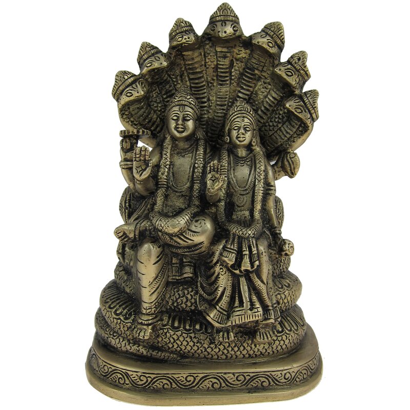 Brass statue of Vishnu and Lakshmi