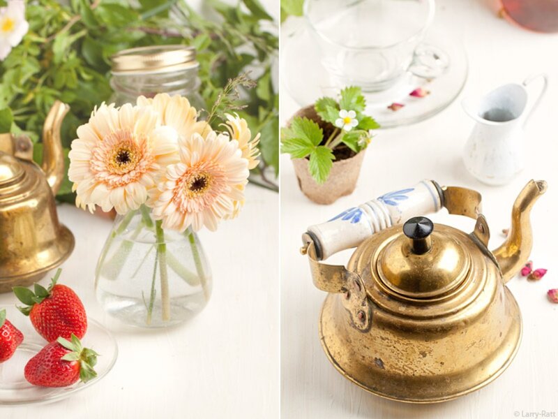 Brass Teapot with Flowers