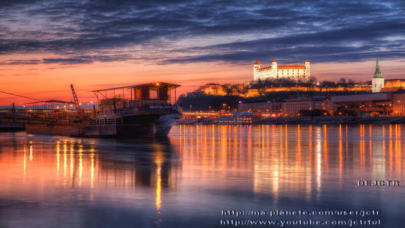 Bratislava Castle at Dusk — Orange
