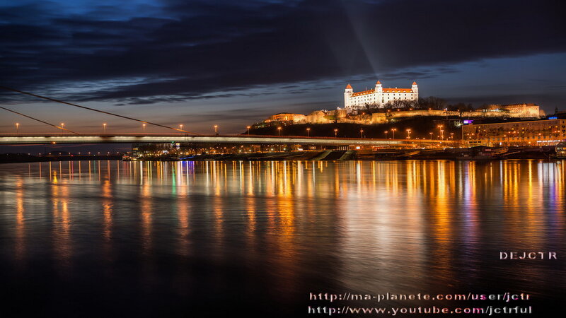 Bratislava Castle at Night — Blue
