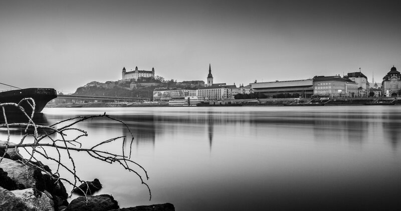 Bratislava Cityscape — Black