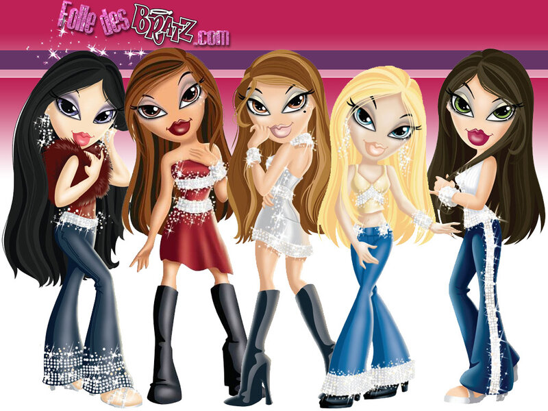 Bratz dolls in sparkly outfits
