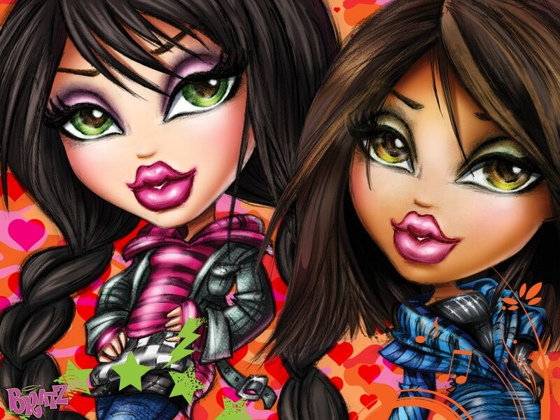 Bratz dolls with vibrant makeup